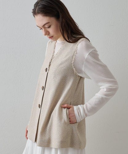 Drawing Numbers 飛白紋荷葉擺馬甲