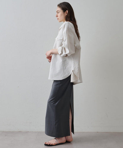 Drawing Numbers 棉麻牛仔面料襯衫