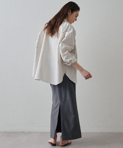 Drawing Numbers 棉麻牛仔面料襯衫