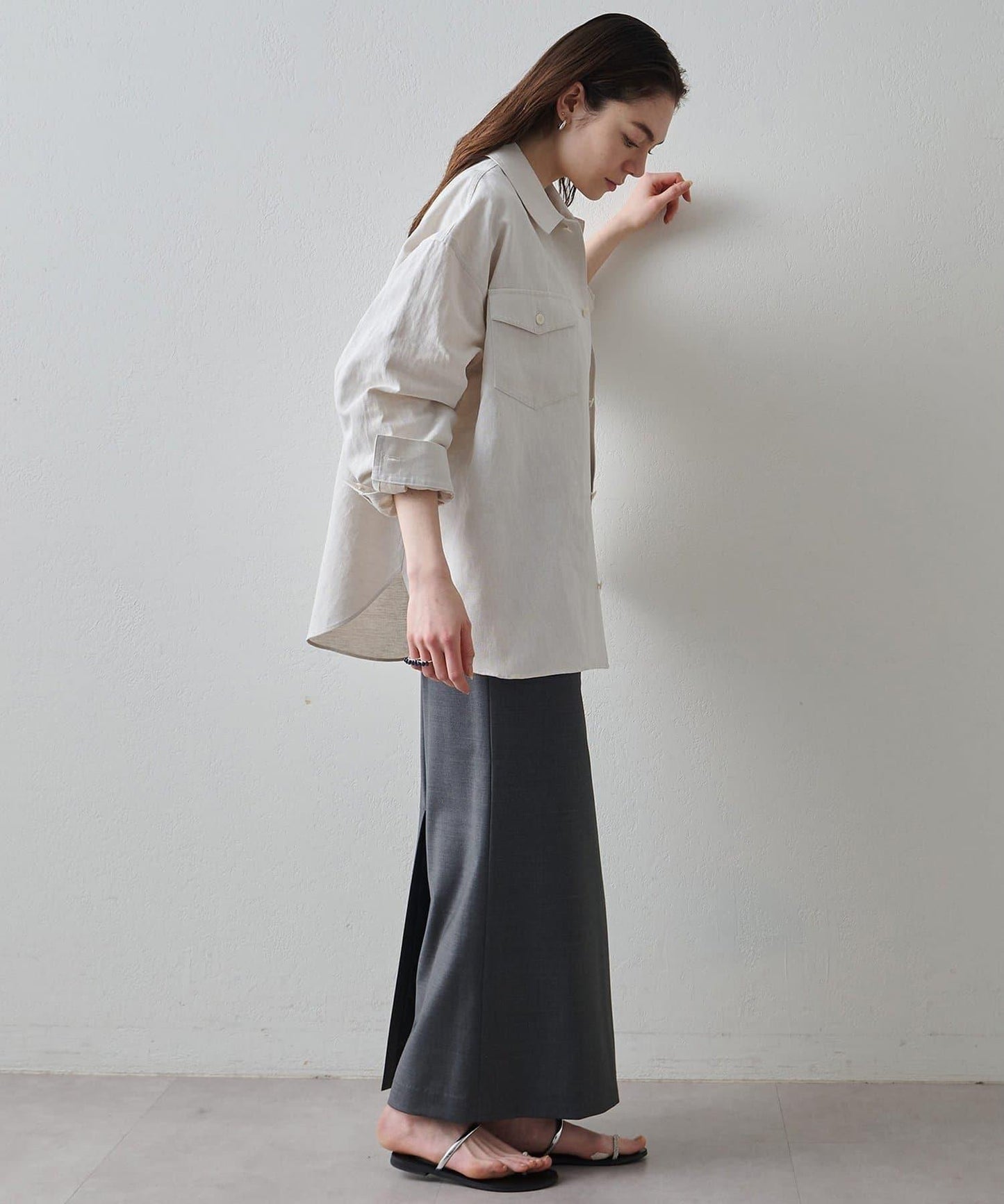 Drawing Numbers 棉麻牛仔面料襯衫