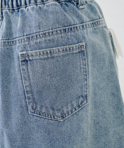 蕾絲可拆卸 前口袋蕾絲 A字半身裙