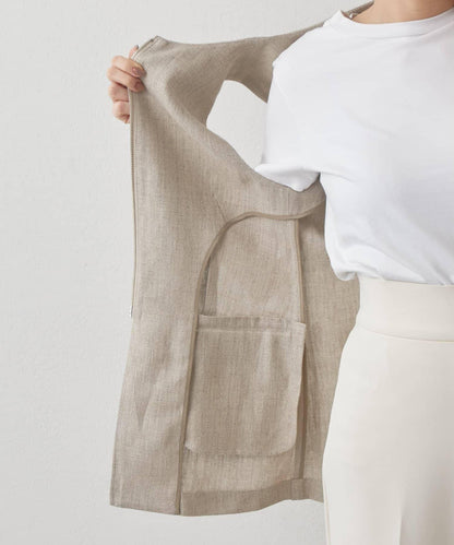 Drawing Numbers 重磅亞麻圓領馬甲