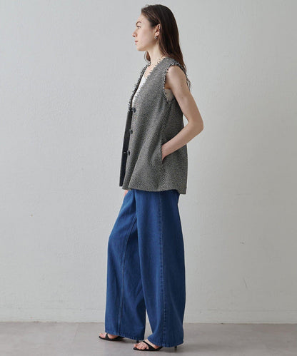 Drawing Numbers 飛白紋荷葉擺馬甲