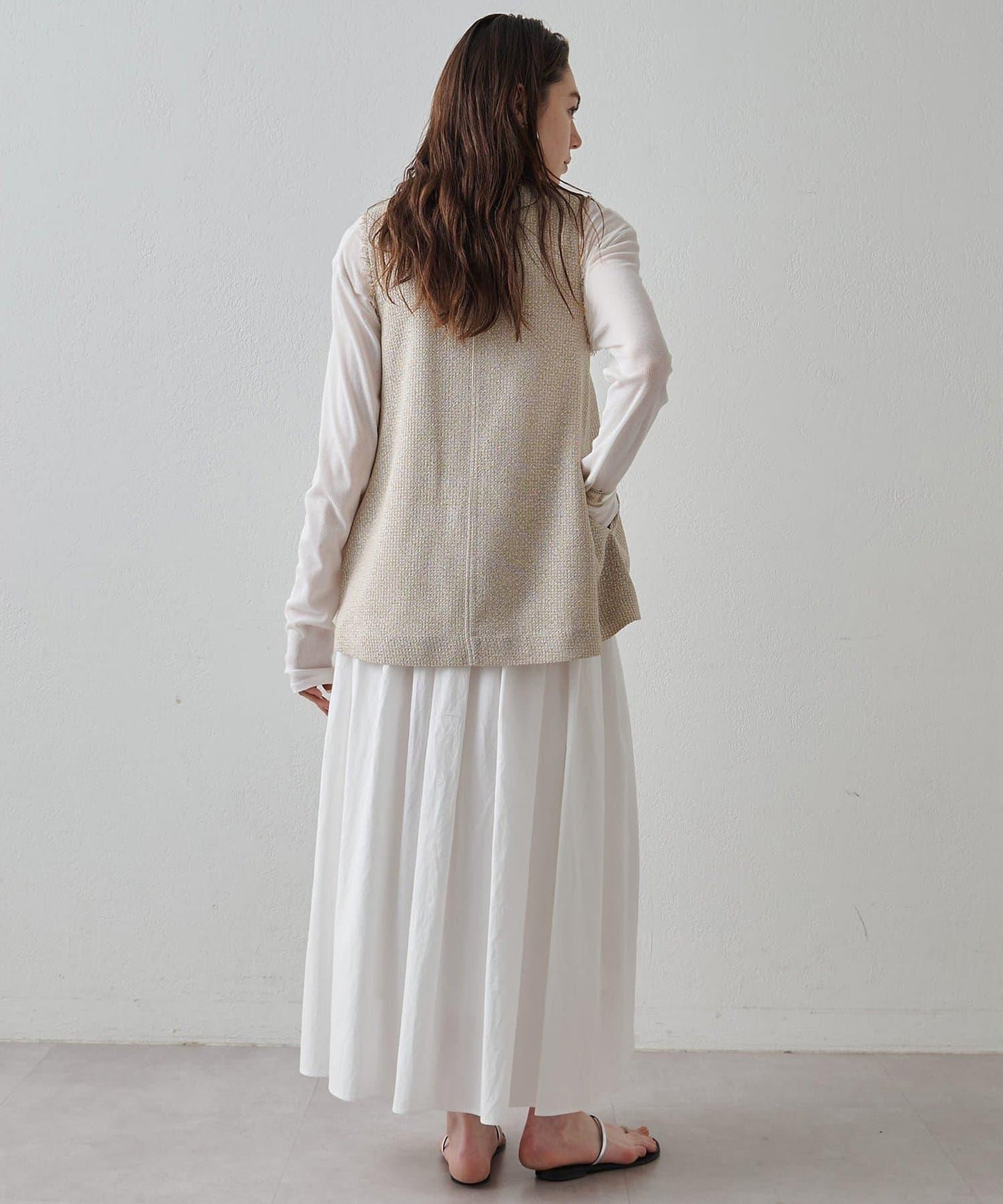 Drawing Numbers 飛白紋荷葉擺馬甲