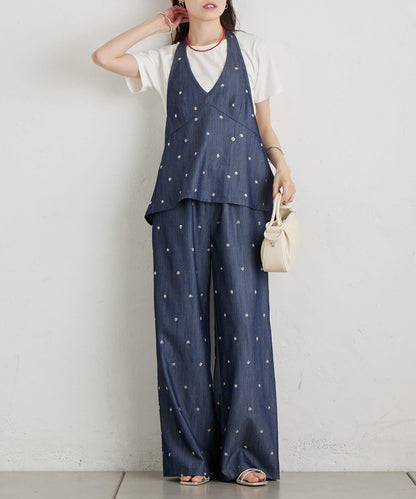 花卉圖案西裝褲