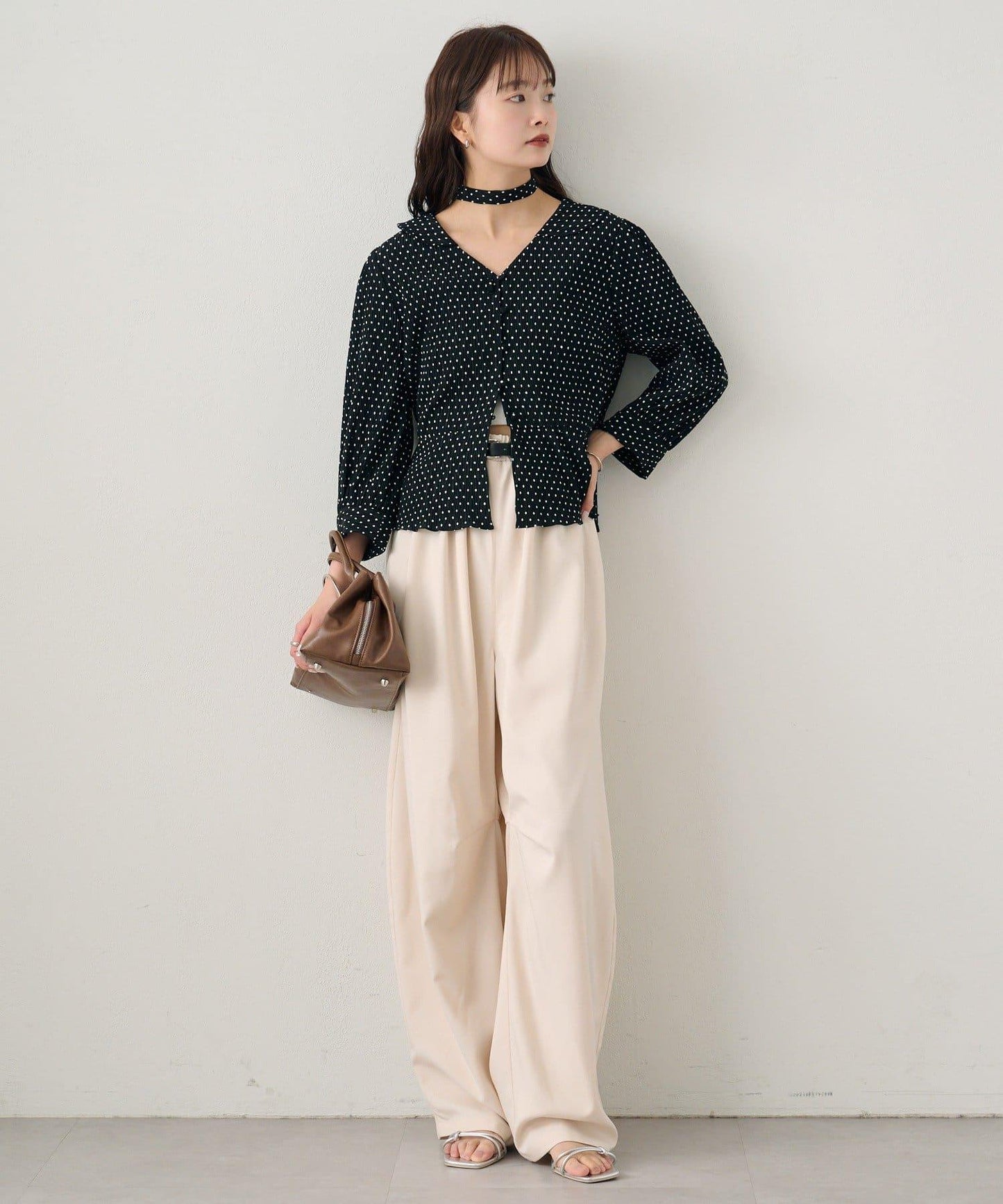 多重蝴蝶結設計女式襯衫