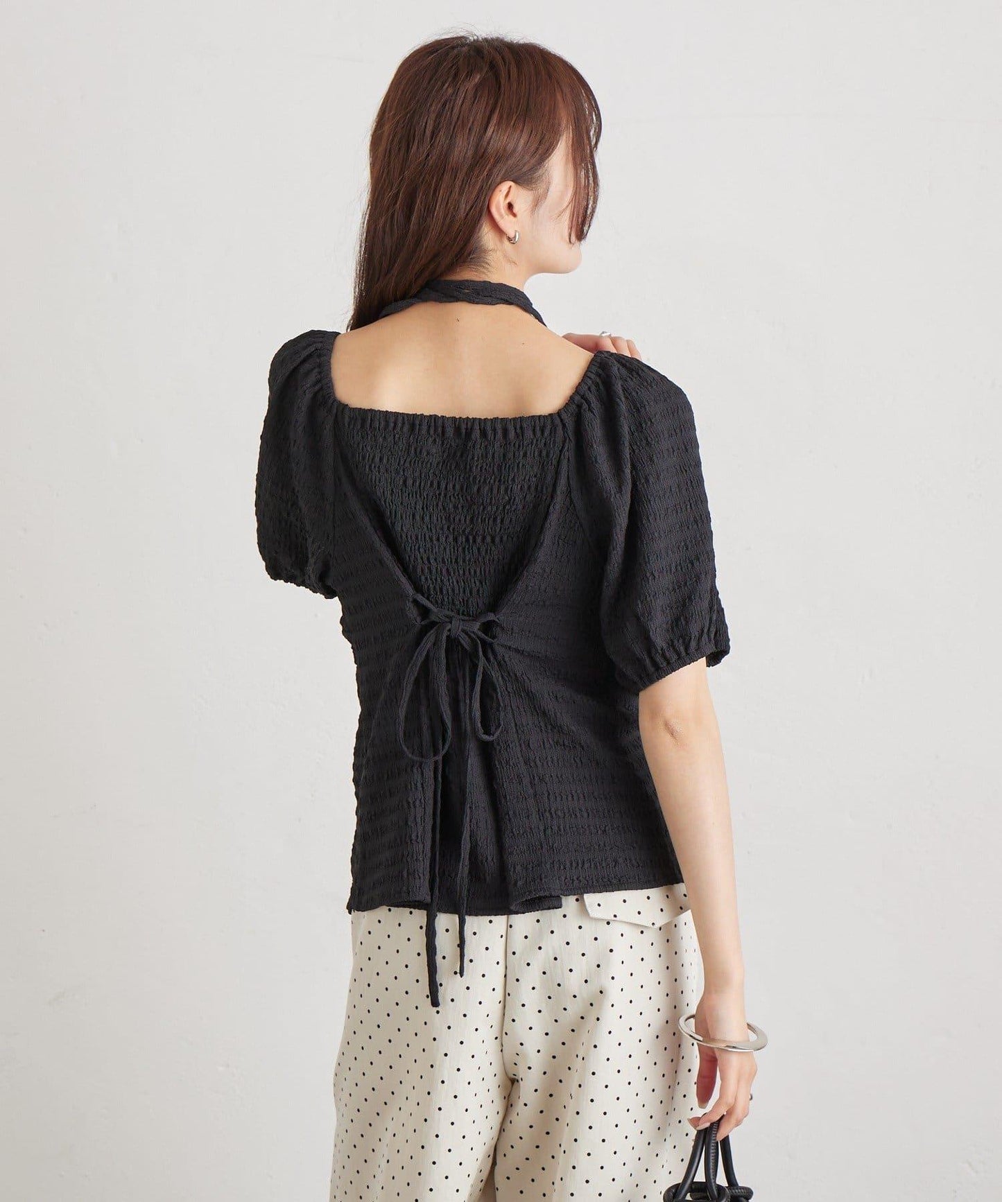 心形領泡泡袖襯衫