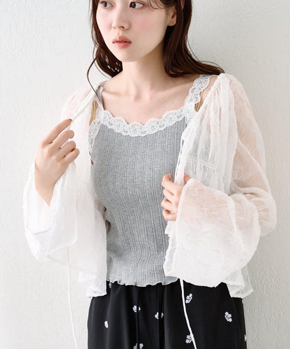 S.M尺碼可選 抽褶透紗 襯衫