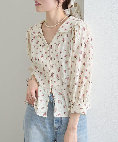 多重蝴蝶結設計女式襯衫