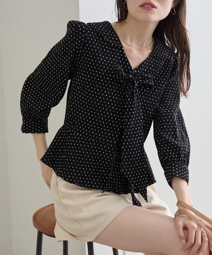 多重蝴蝶結設計女式襯衫