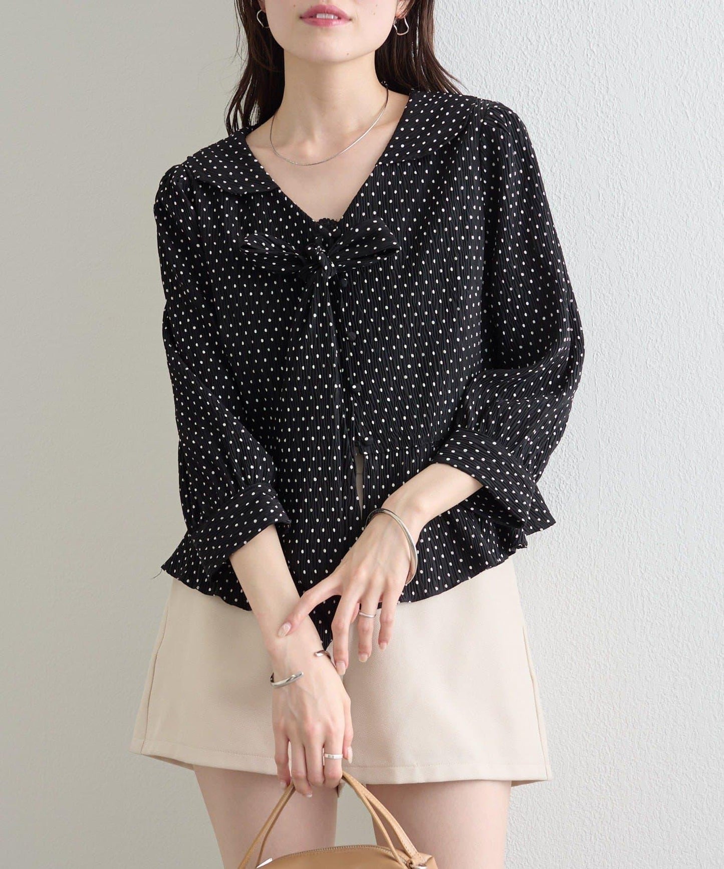 多重蝴蝶結設計女式襯衫