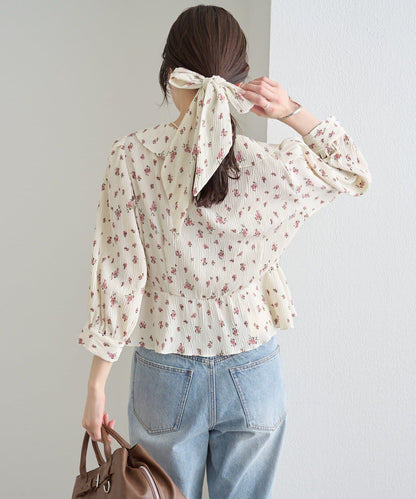多重蝴蝶結設計女式襯衫