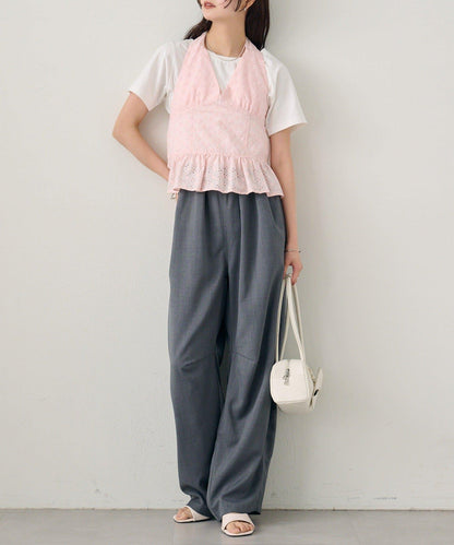 棉質刺繡露背上衣