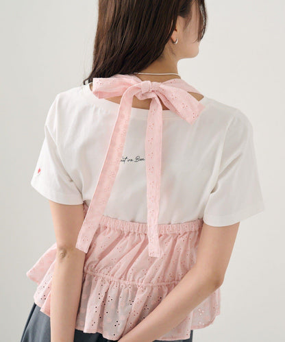 棉質刺繡露背上衣