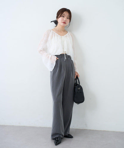 S.M尺碼可選 抽褶透紗 襯衫