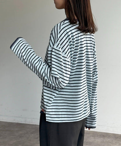 透視Henley設計背心套裝長袖T恤