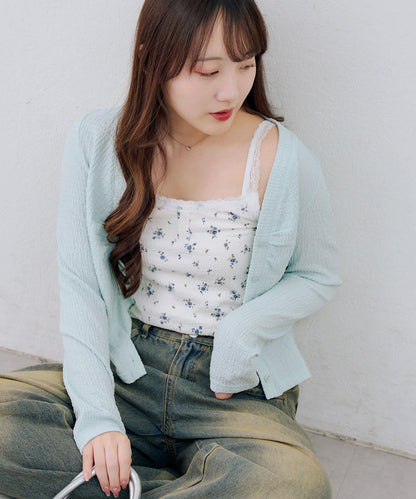 花卉提花 吊帶 套裝 SET