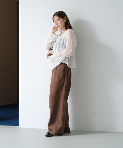 S.M尺碼可選 抽褶透紗 襯衫