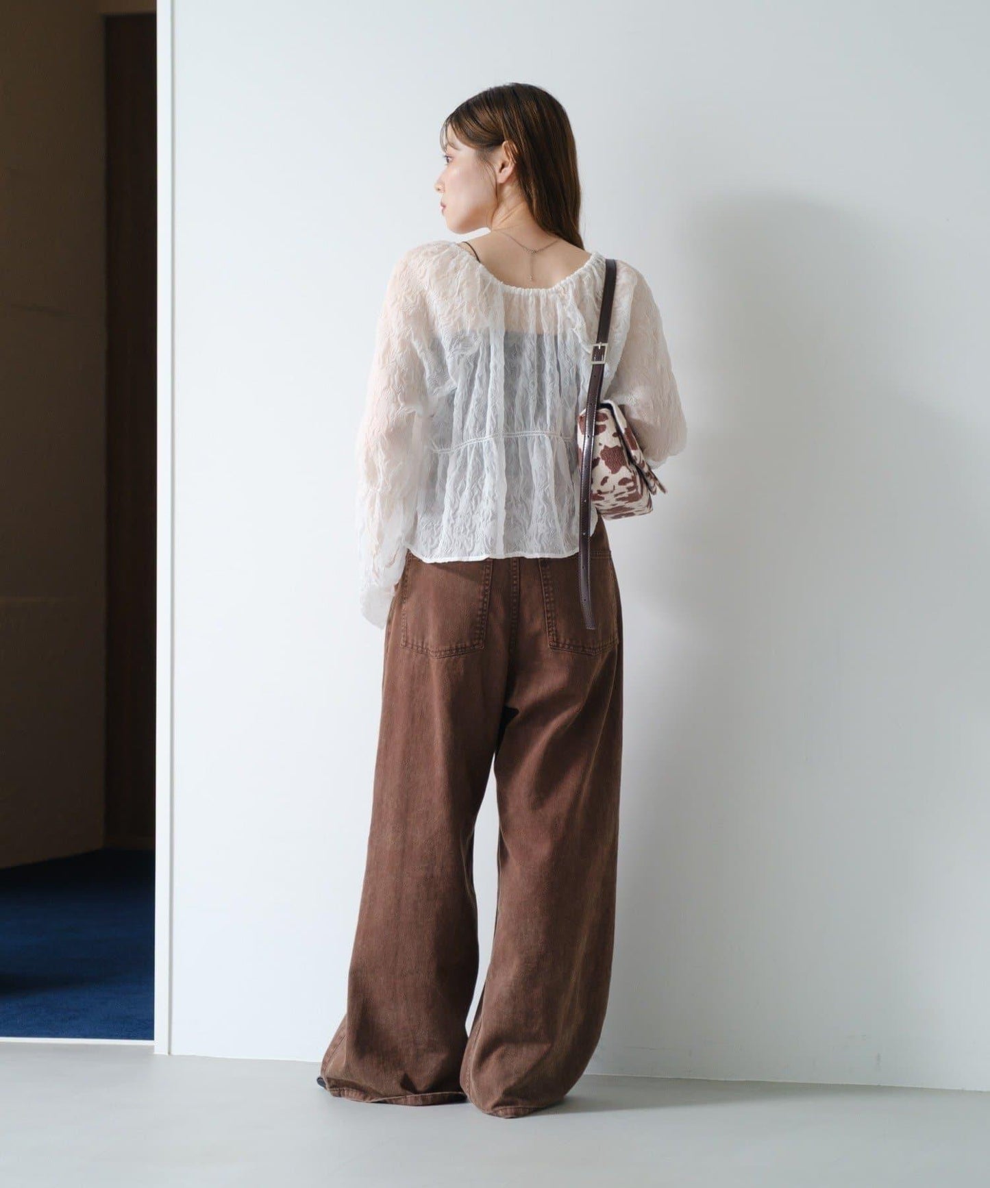 S.M尺碼可選 抽褶透紗 襯衫