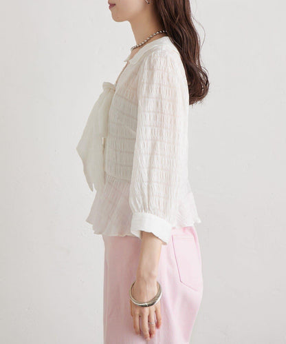 多重蝴蝶結設計女式襯衫