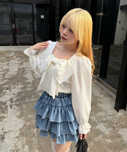 RMAF 前置大蝴蝶結設計 女式襯衫