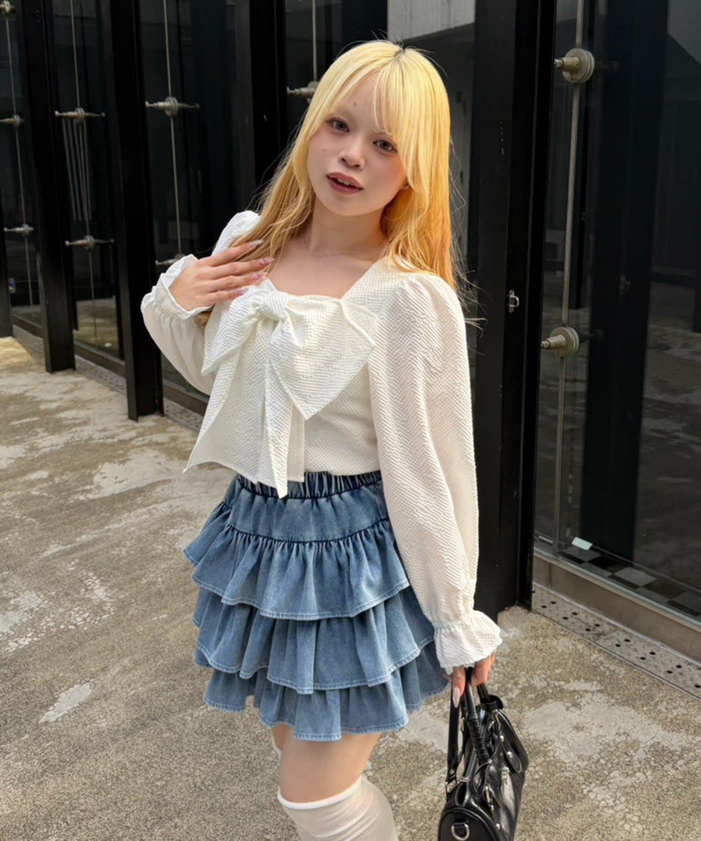 RMAF 前置大蝴蝶結設計 女式襯衫