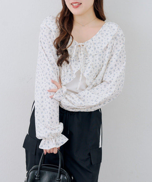 RMAF 荷葉邊短款針織開衫