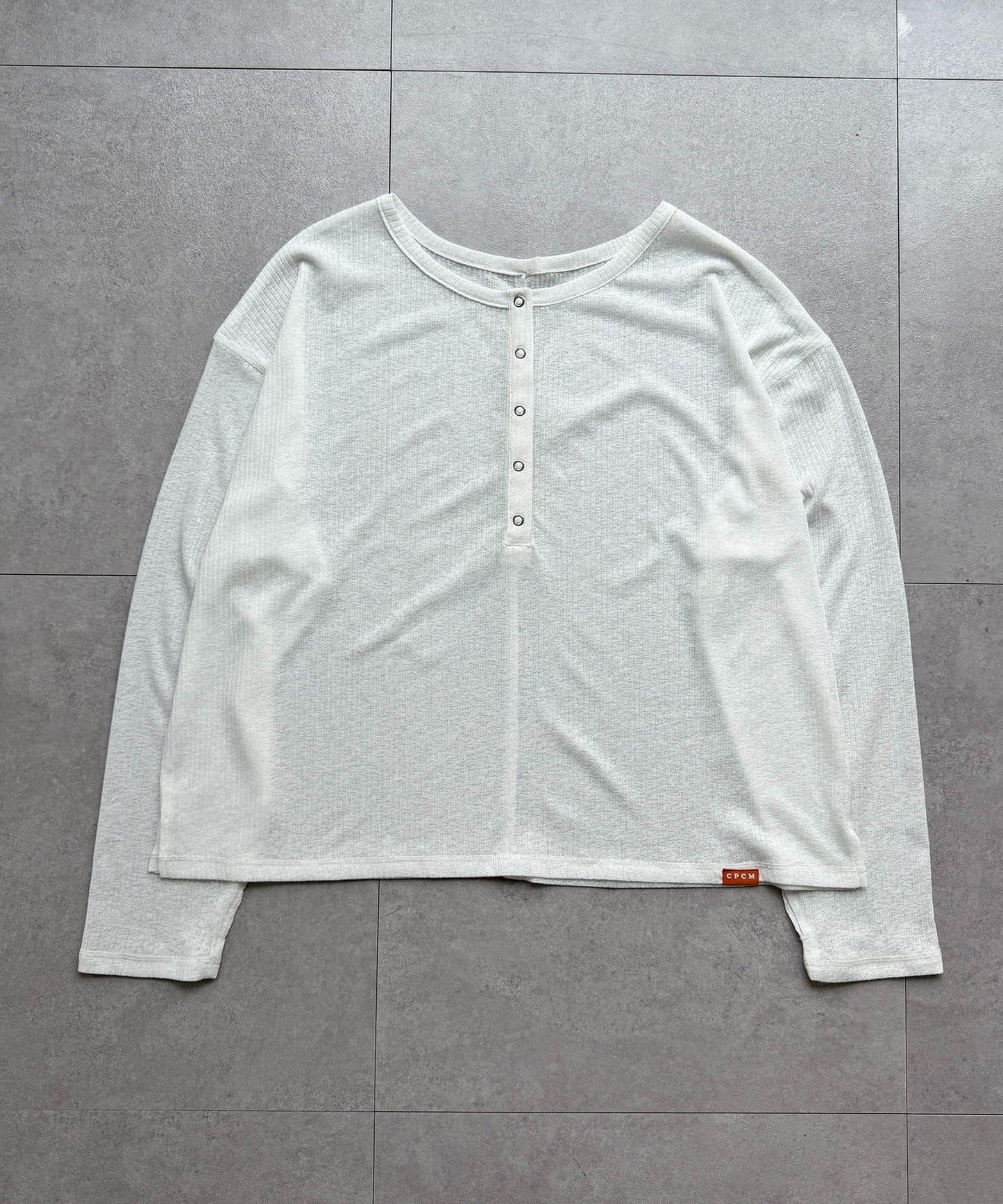 透視Henley設計背心套裝長袖T恤