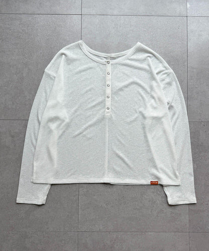 透視Henley設計背心套裝長袖T恤