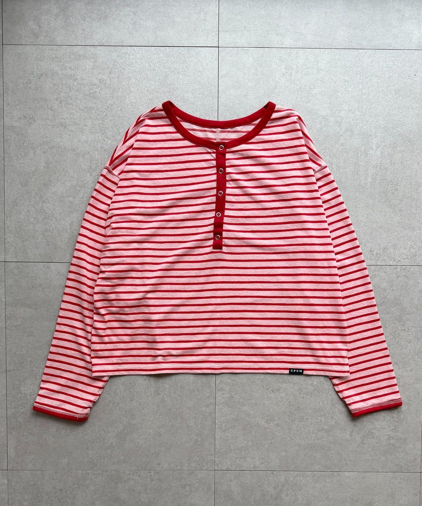 透視Henley設計背心套裝長袖T恤