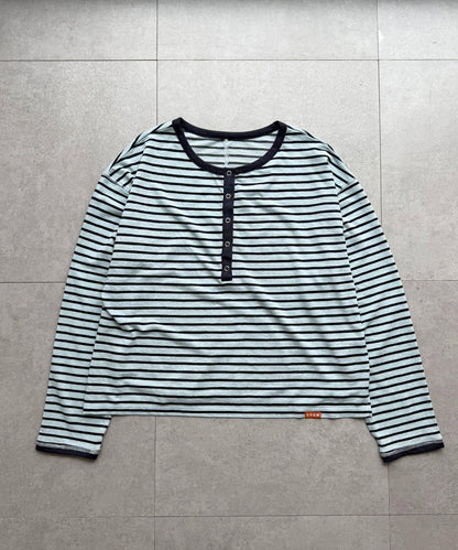 透視Henley設計背心套裝長袖T恤