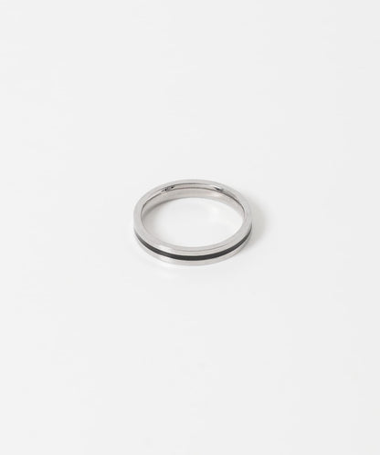 不鏽鋼黑色線條戒指