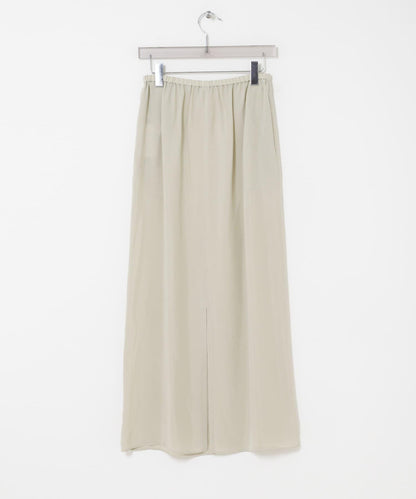 銅氨絲 I字版型 褶皺 半身裙