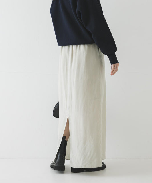 銅氨絲 I字版型 褶皺 半身裙