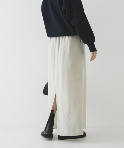 銅氨絲 I字版型 褶皺 半身裙