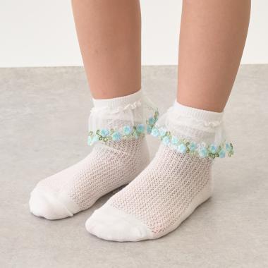 花卉網紗襪子