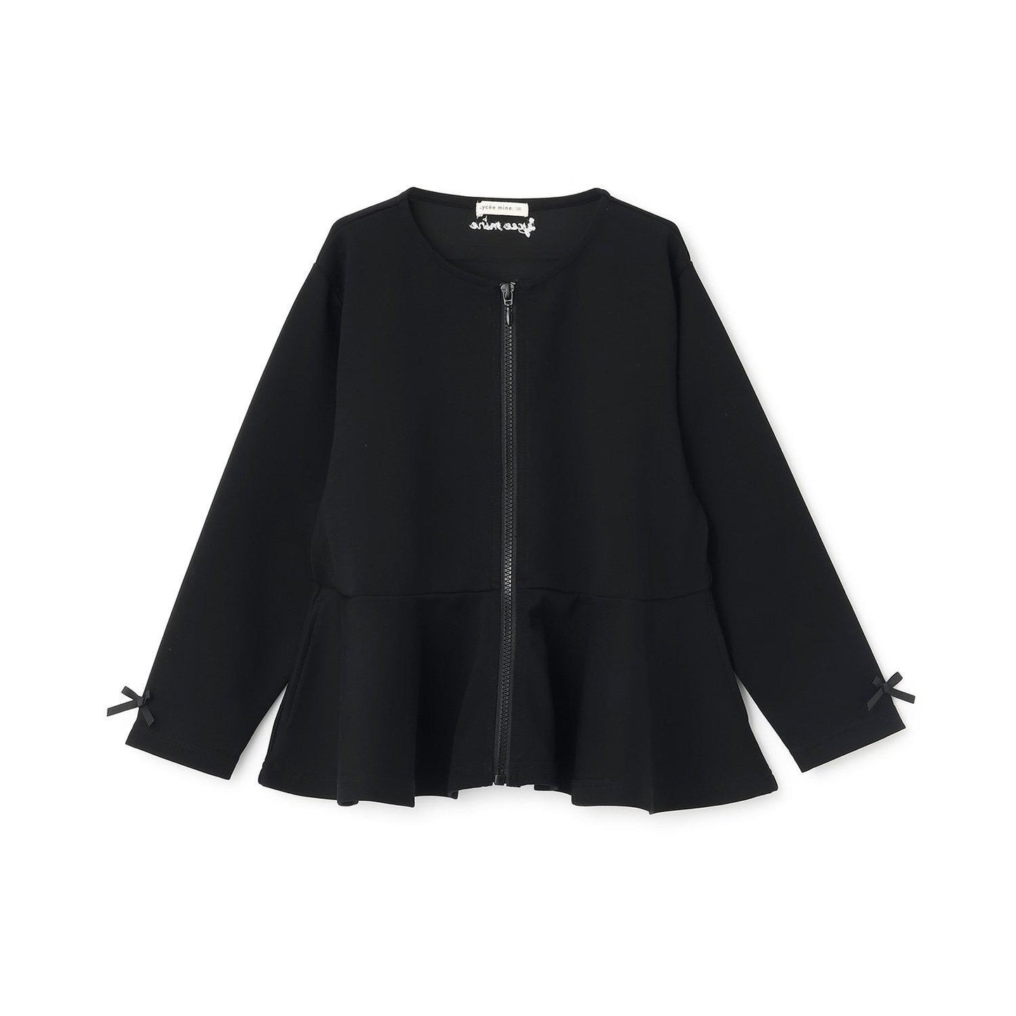 校園適用 泡泡袖 荷葉下襬 全拉鍊 衛衣