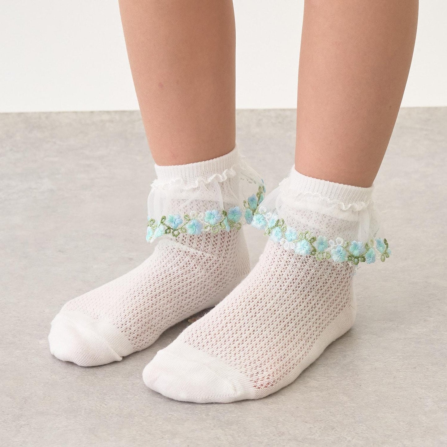 花卉網紗襪子