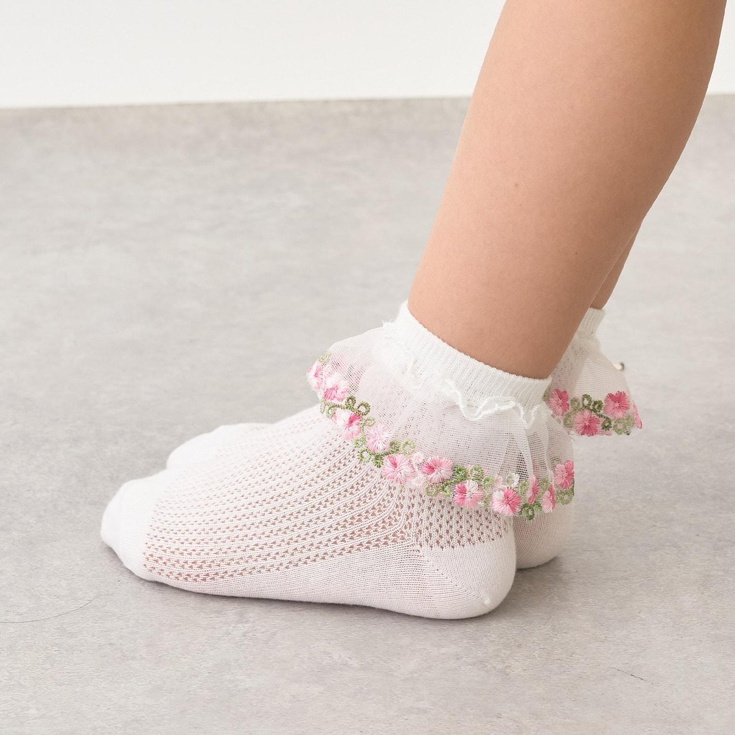 花卉網紗襪子