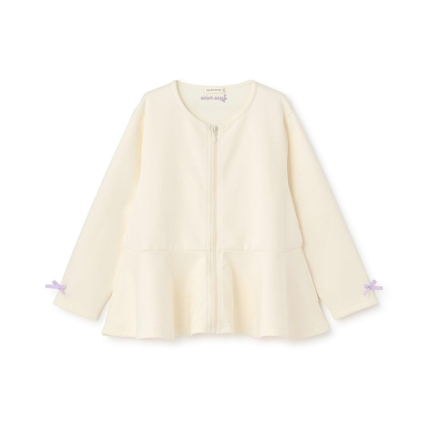 校園適用 泡泡袖 荷葉下襬 全拉鍊 衛衣