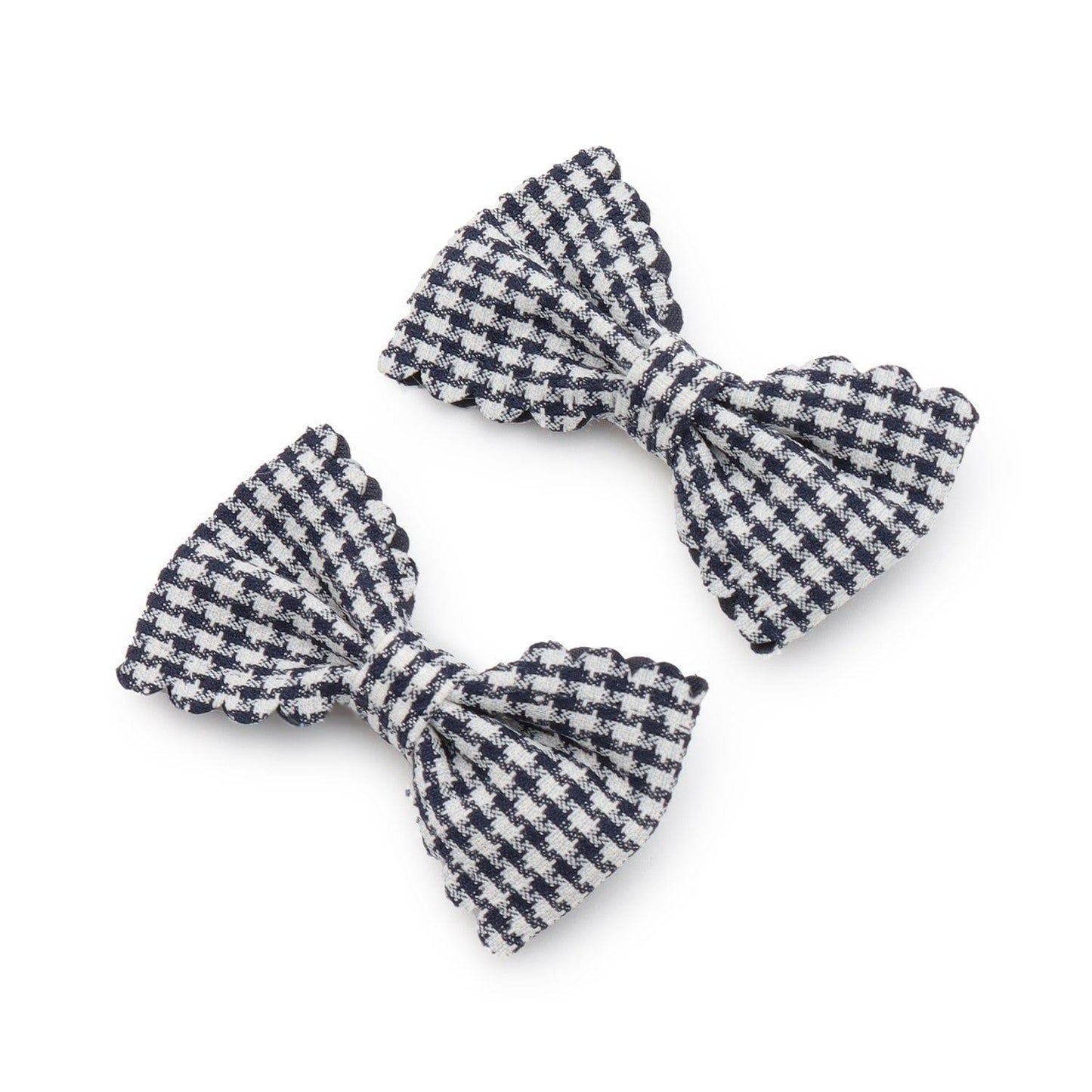 荷葉邊格紋蝴蝶結髮夾 2件套