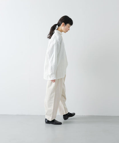 亞麻經典盒型寬鬆襯衫