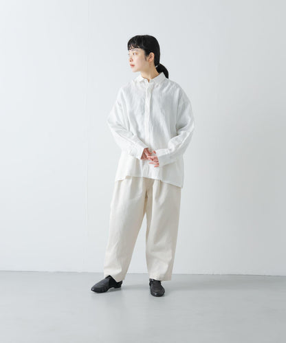 亞麻經典盒型寬鬆襯衫