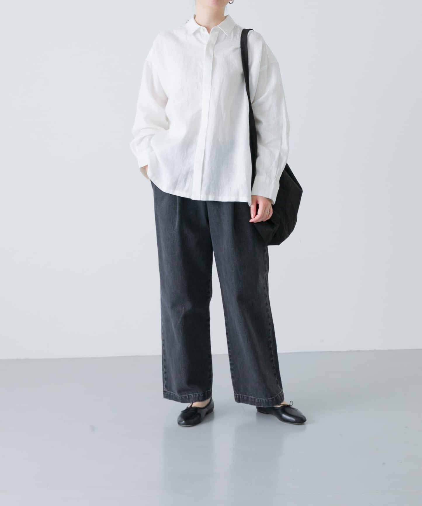 亞麻經典盒型寬鬆襯衫