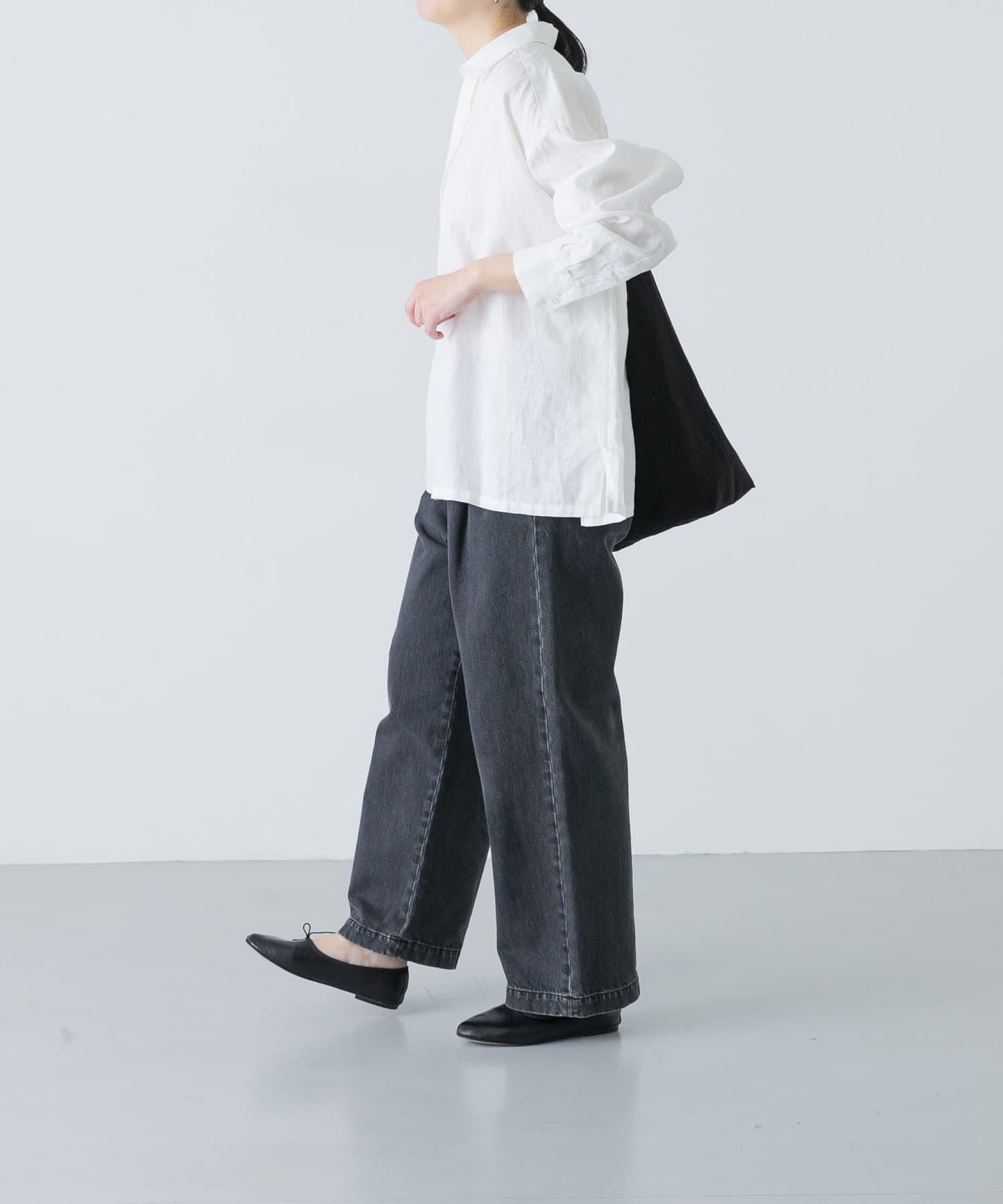 亞麻經典盒型寬鬆襯衫