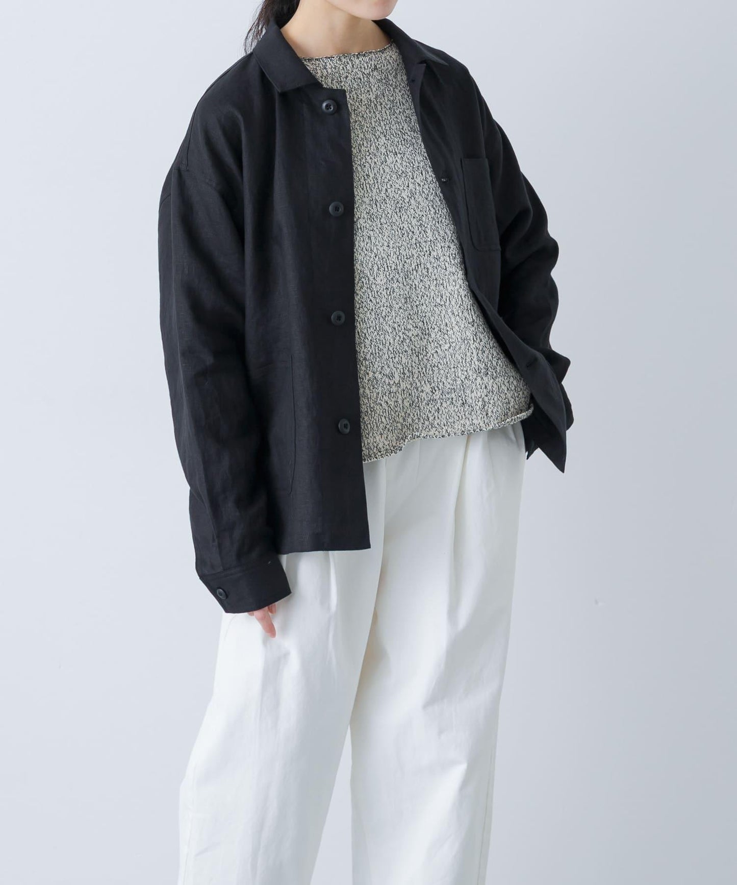 中性款 亞麻 工裝夾克