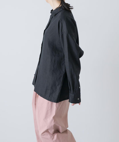 亞麻經典盒型寬鬆襯衫