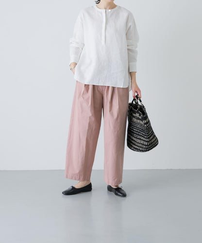 亨利領 寬鬆版型 亞麻襯衫