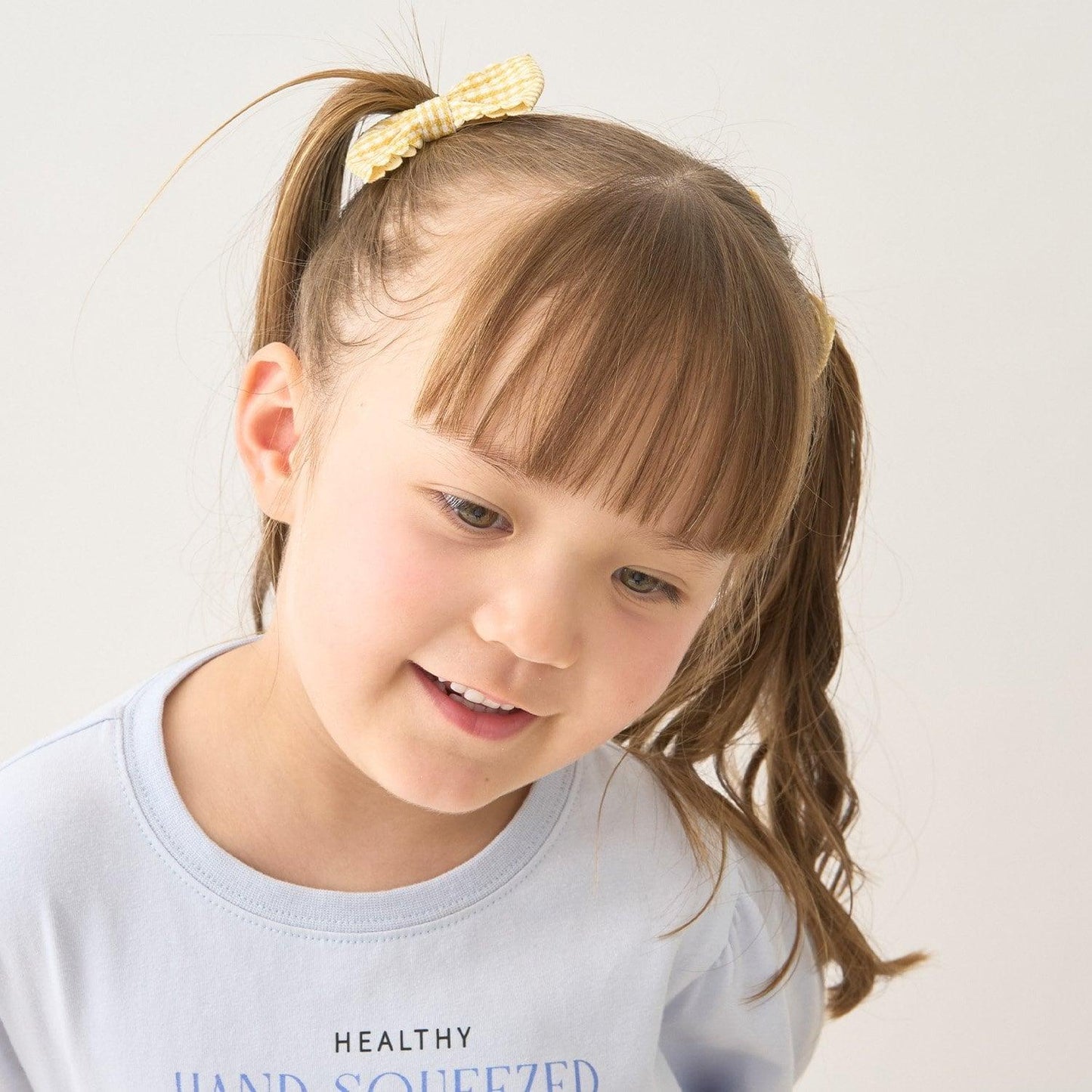 荷葉邊格紋蝴蝶結髮夾 2件套