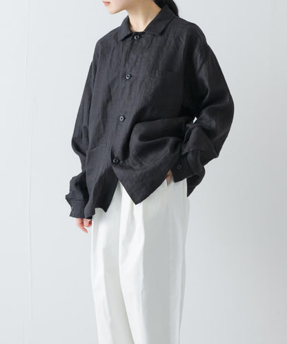 中性款 亞麻 工裝夾克